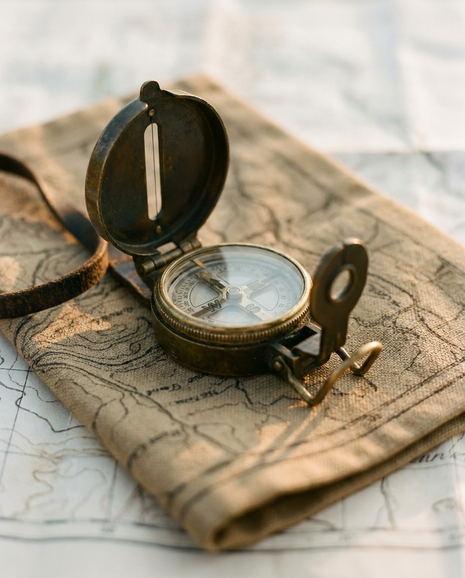 Brass Lensatic Compass