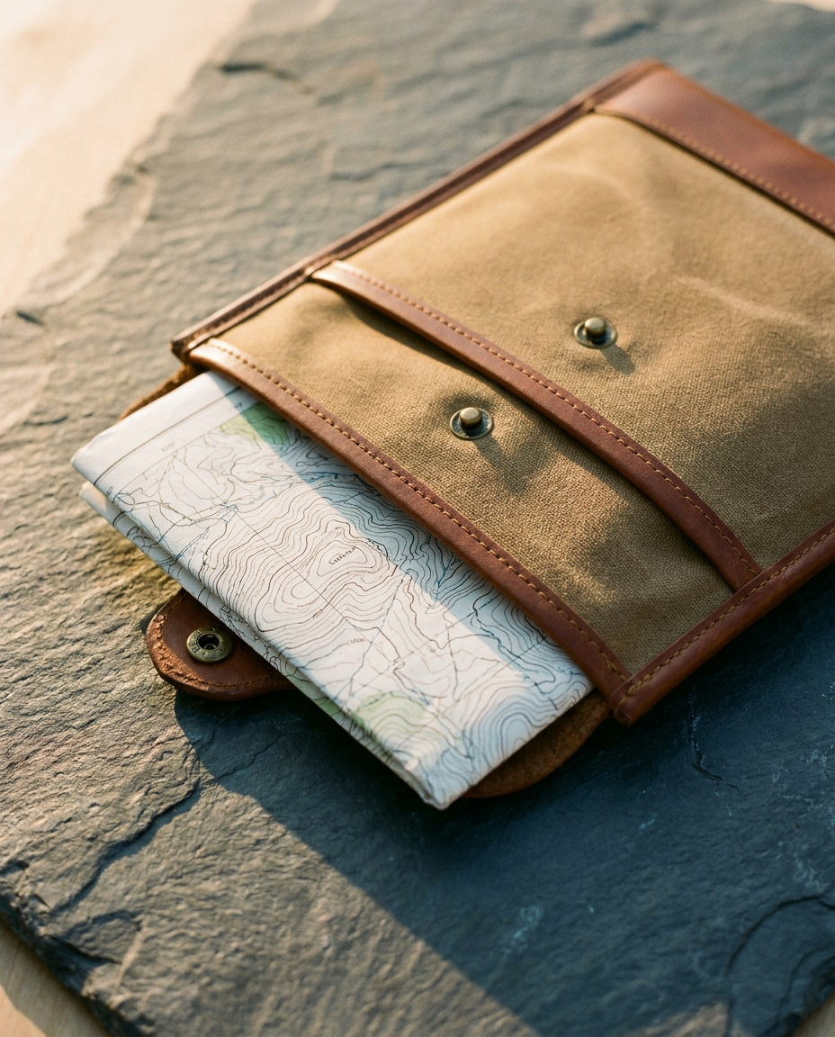Waxed Canvas Map Case
